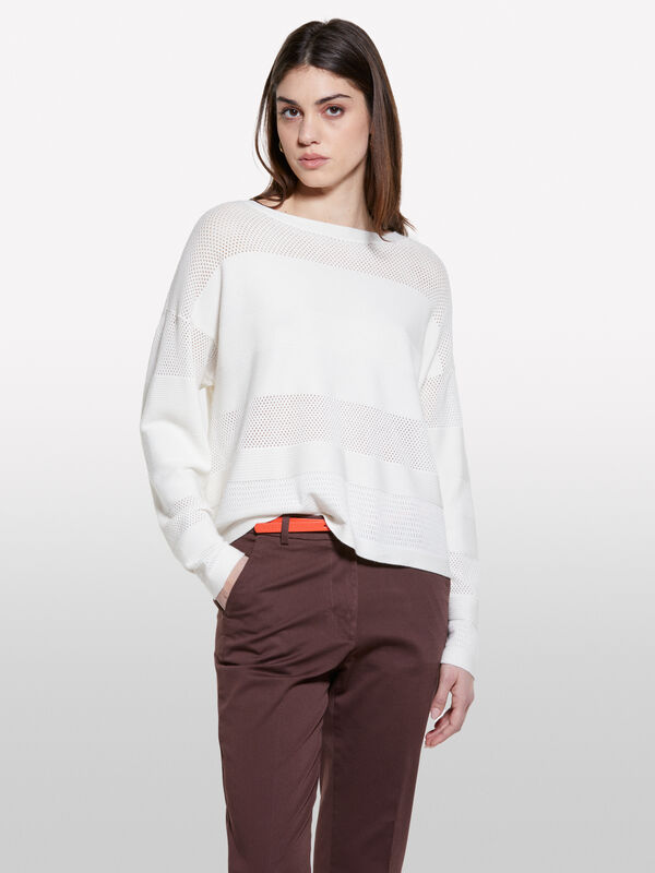 Pull crème à encolure bateau - pulls à encolure bateau pour femme | Sisley