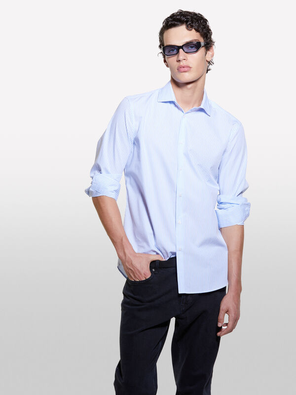 Chemise ajustée bleu ciel - chemises ajustées pour homme | Sisley