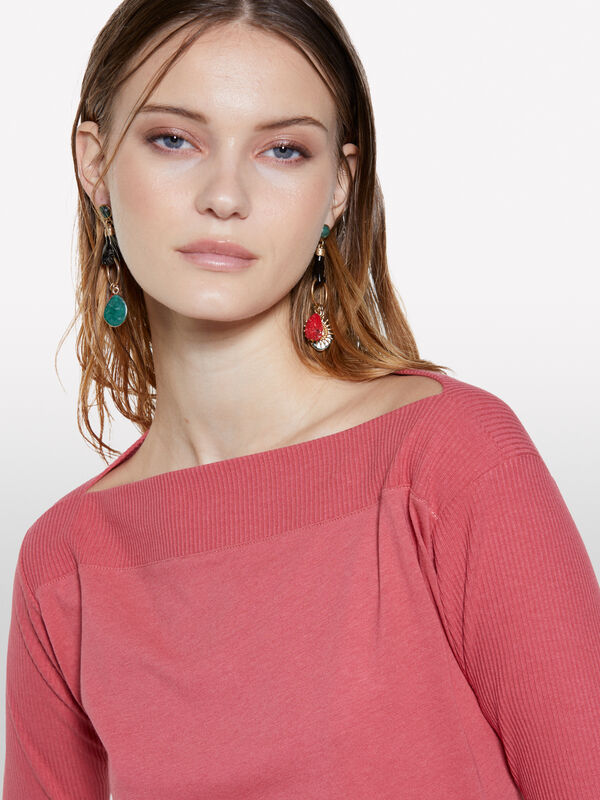 T-shirt blush à encolure bateau - t-shirts à manches longues pour femme | Sisley