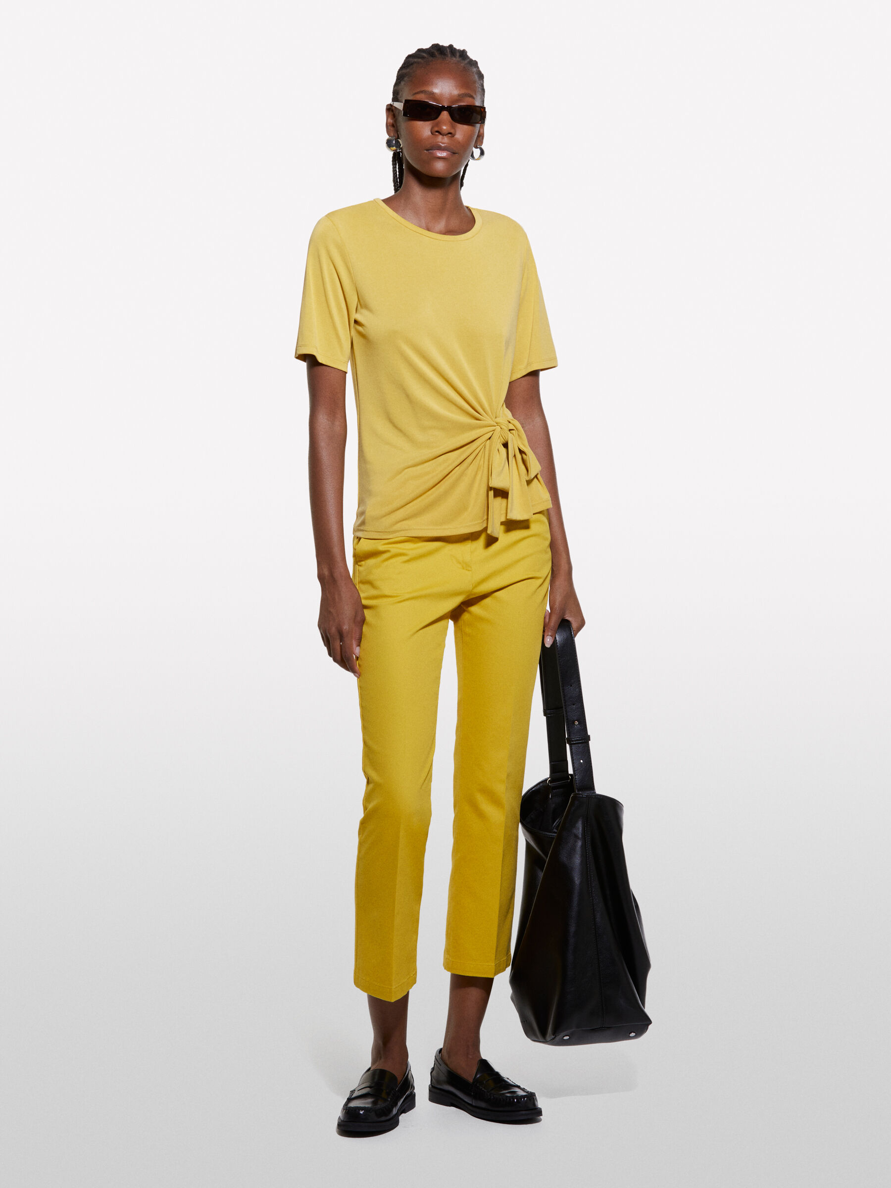 Pantalon slim femme moutarde outlet