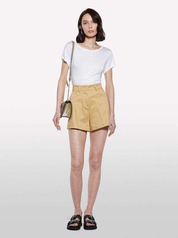 Short moutarde taille haute - shorts pour femme | Sisley