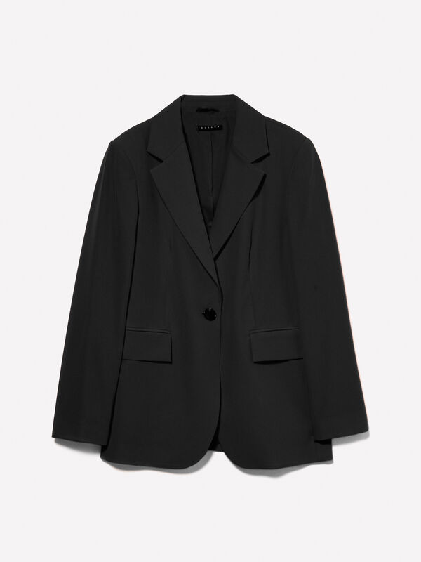 Blazer coupe regular noir Blazer coupe regular noir - blazers pour femme | Sisley