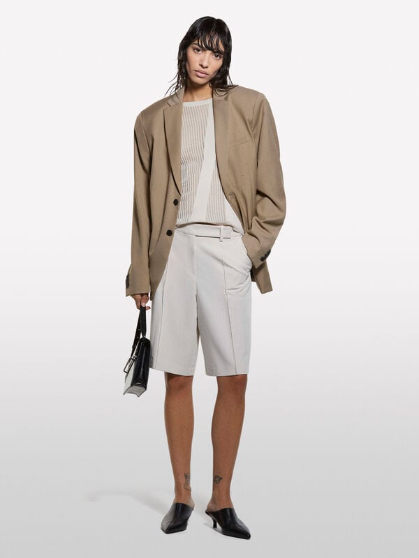 Pull en tricot beige Pull en tricot beige - pulls col rond pour femme | Sisley