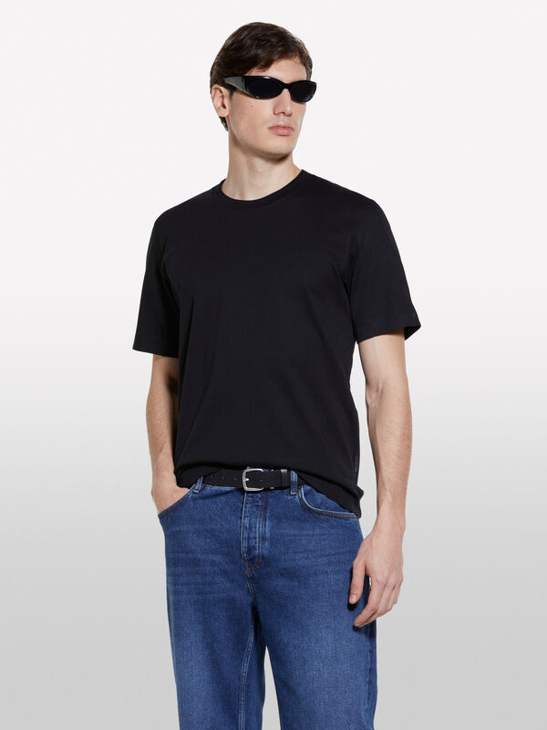T-shirt coupe regular noir - t-shirts à manches courtes pour homme | Sisley