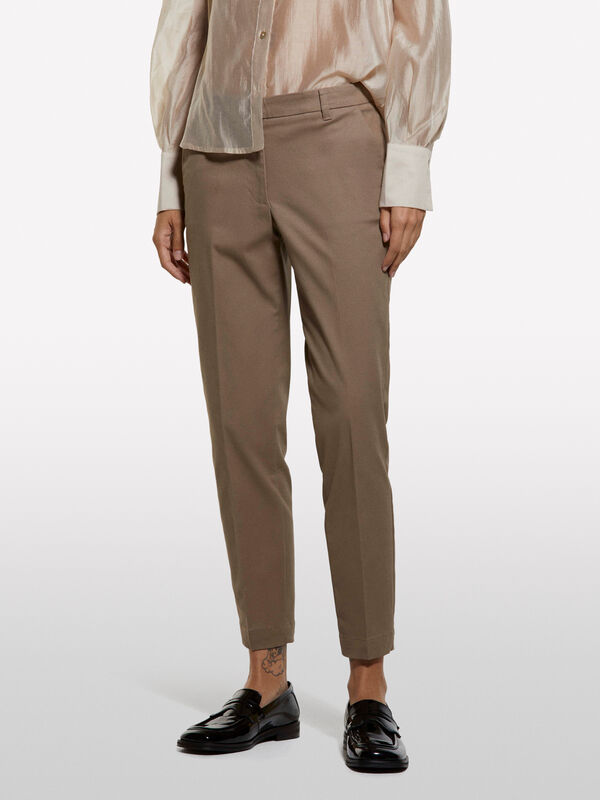 Pantalon chino slim marron - Nouvelle Collection Femme | Sisley