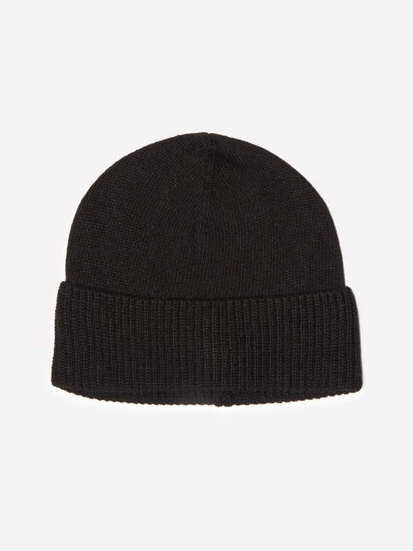 Bonnet en mélange de cachemire noir - chapeaux pour femme | Sisley