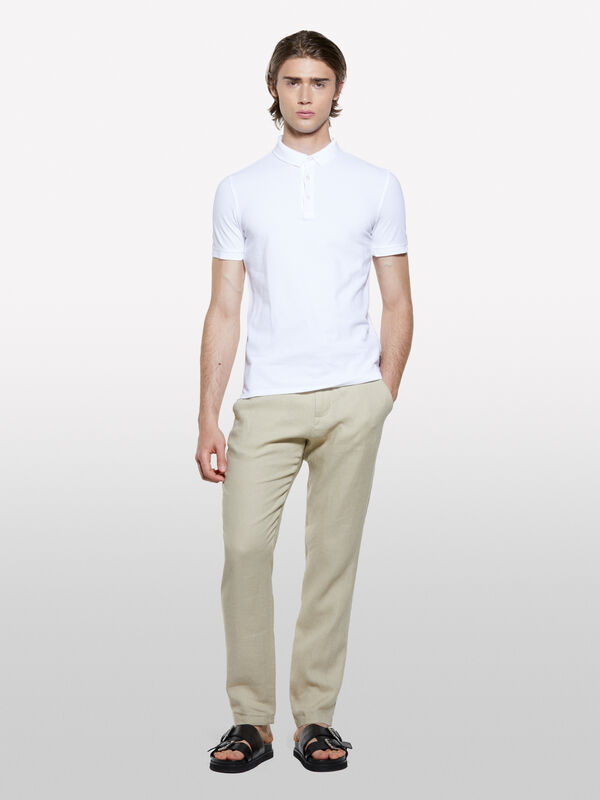 Polo blanc 100 % coton Polo blanc 100 % coton - polos pour homme | Sisley