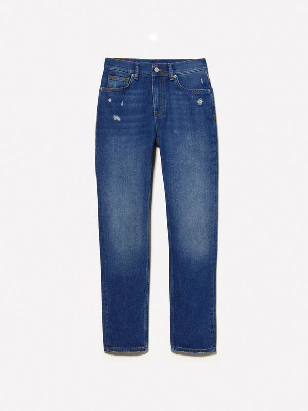 Jean Style 70 slim bleu Jean Style 70 slim bleu - jeans coupe slim pour femme | Sisley