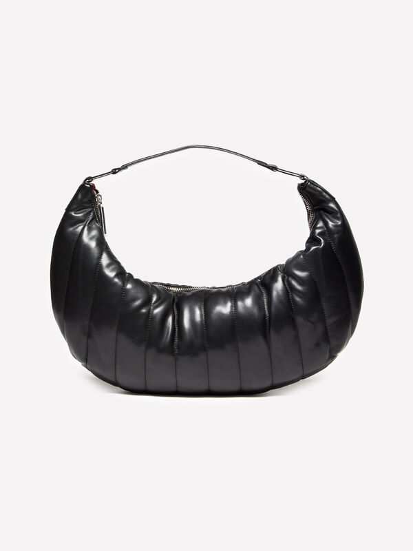 Sac bandoulière noir avec surpiqûres - sacs à bandoulière et porté épaule pour femme | Sisley