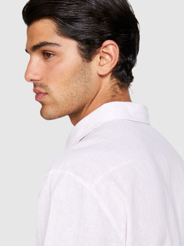 Chemise à manches courtes en lin mélangé - chemises regular pour homme | Sisley