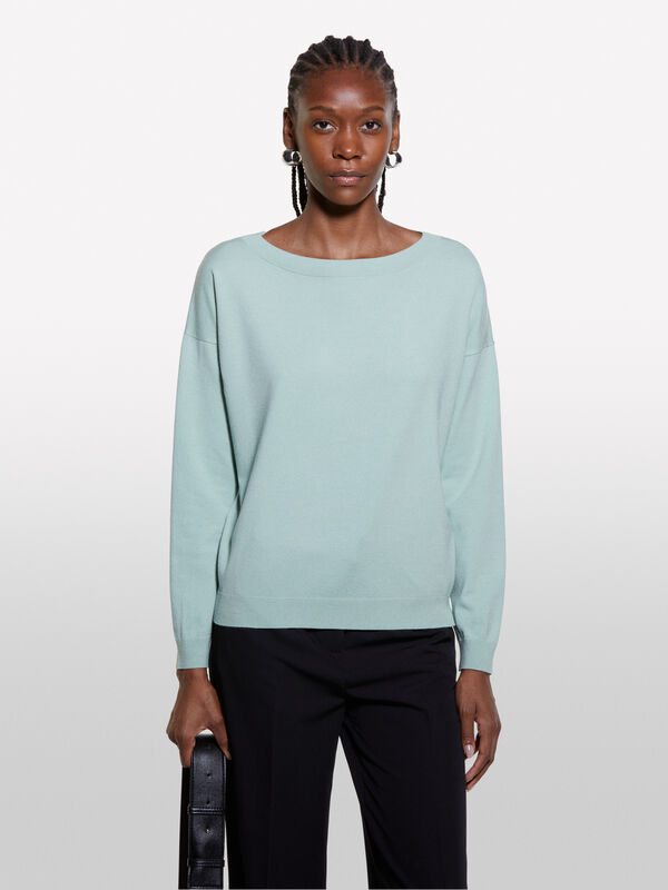 Pull vert clair à encolure bateau - pulls à encolure bateau pour femme | Sisley