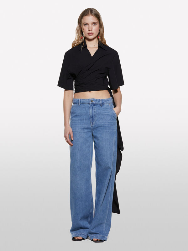 Jean coupe large léger - jeans palazzo pour femme | Sisley