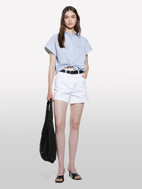 Chemise oversize à rayures bleues Chemise oversize à rayures bleues - chemises pour femme | Sisley