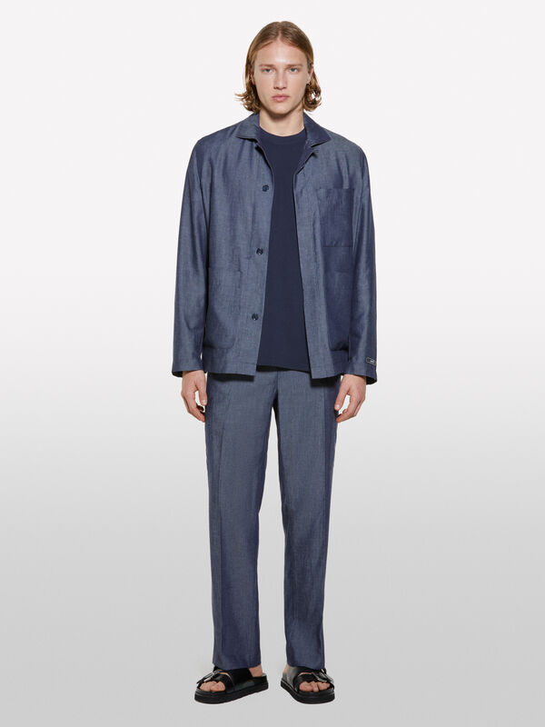 Veste teinte en fil bleu Veste teinte en fil bleu - vestes et blousons pour homme | Sisley