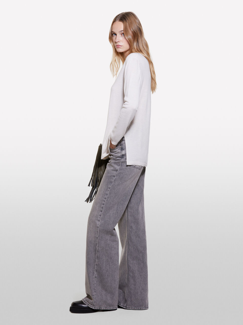 V NECK SWEATER L/S Femme image number null