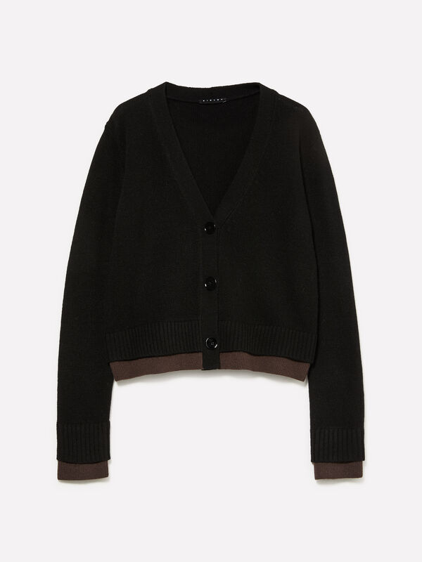 Gilet côtelé double - cardigans pour femme | Sisley