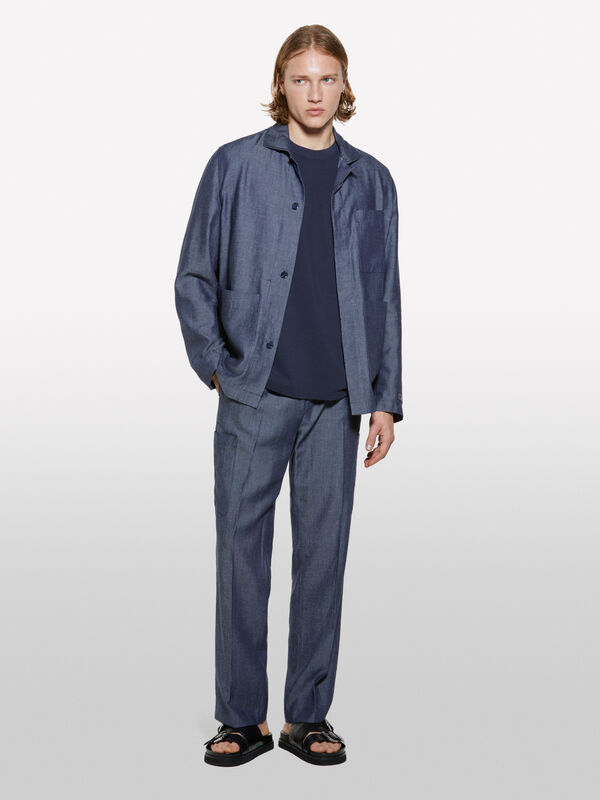 Le jogger cargo bleu Le jogger cargo bleu - pantalons regular pour homme | Sisley