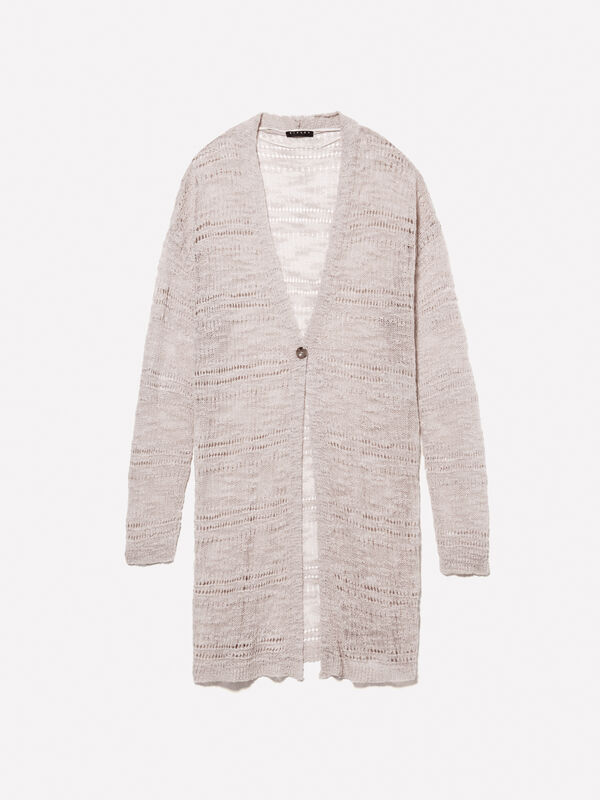 Gilet long beige Gilet long beige - cardigans pour femme | Sisley