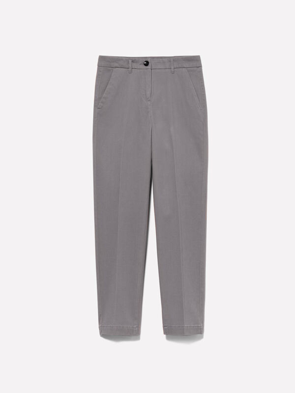 Pantalon chino gris de type cigarette - pantalons chinos pour femme | Sisley