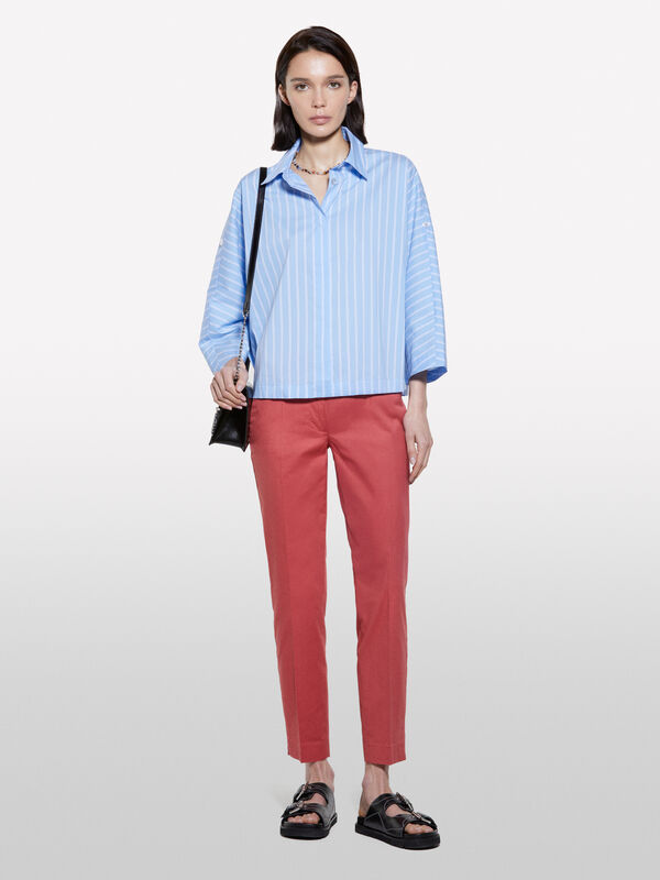 Chemise bleu clair rayée Chemise bleu clair rayée - chemises pour femme | Sisley