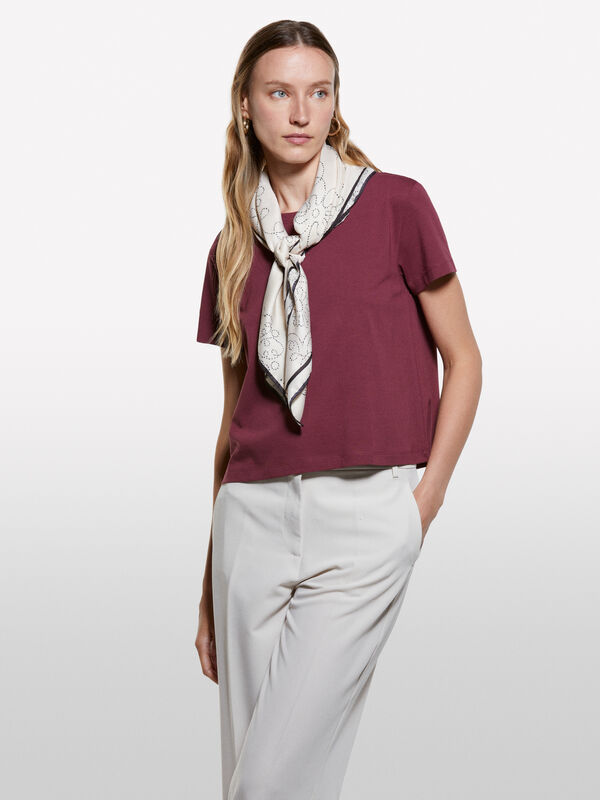 T-shirt bordeaux coupe boxy - t-shirts à manches courtes pour femme | Sisley