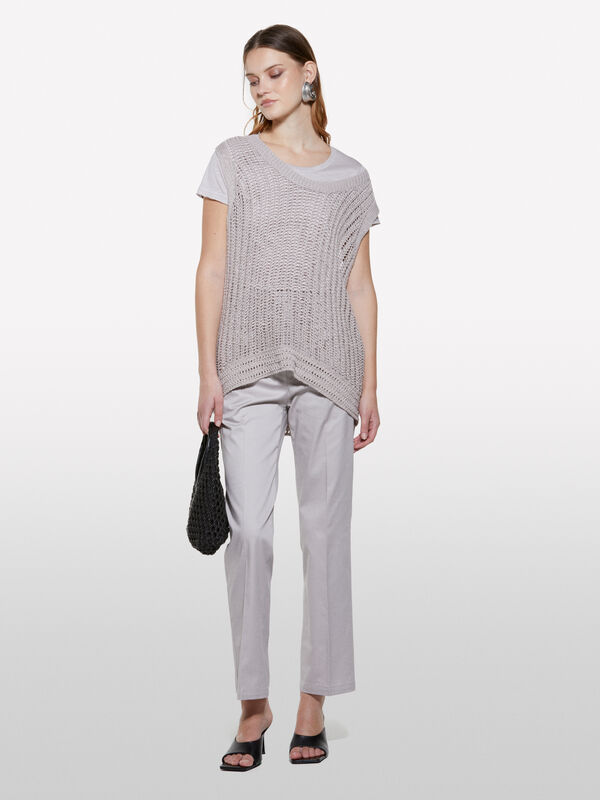 Pantalon cigarette gris - pantalons skinny pour femme | Sisley