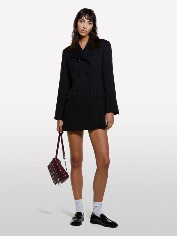 Manteau croisé noir - manteaux pour femme | Sisley
