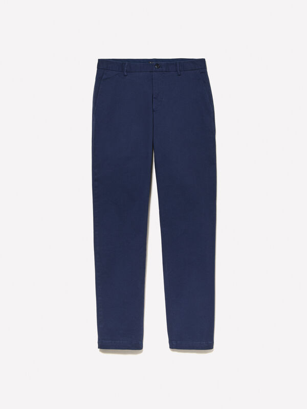Chino slim bleu foncé - pantalons chinos pour homme | Sisley