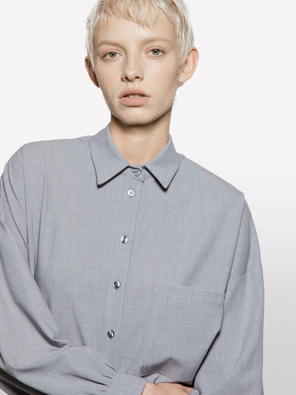 Chemise gris clair oversize - chemises pour femme | Sisley