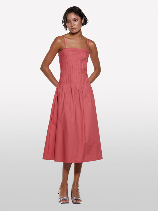 Robe midi évasée blush - robes midi pour femme | Sisley