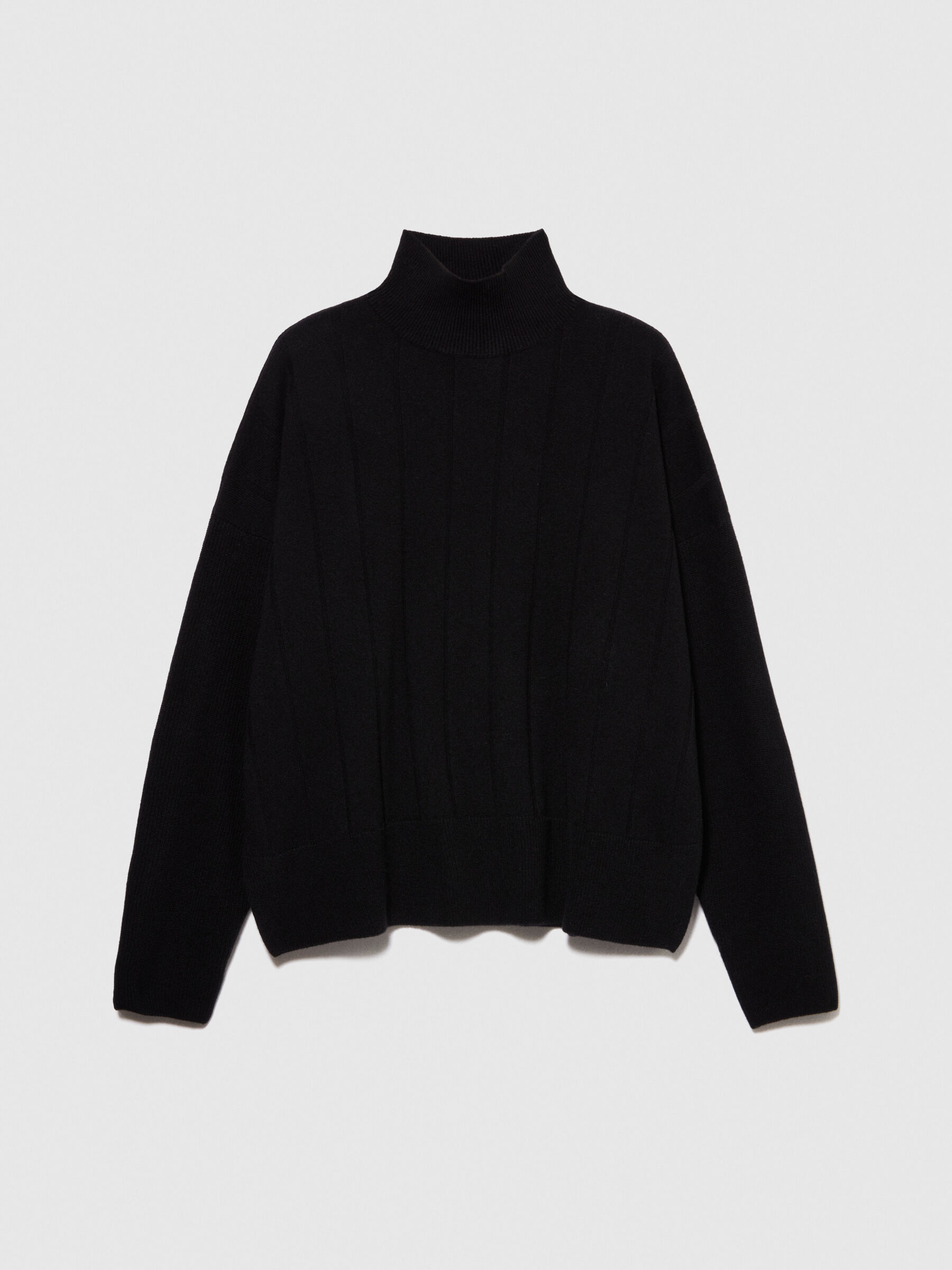 Pull noir femme col montant deals