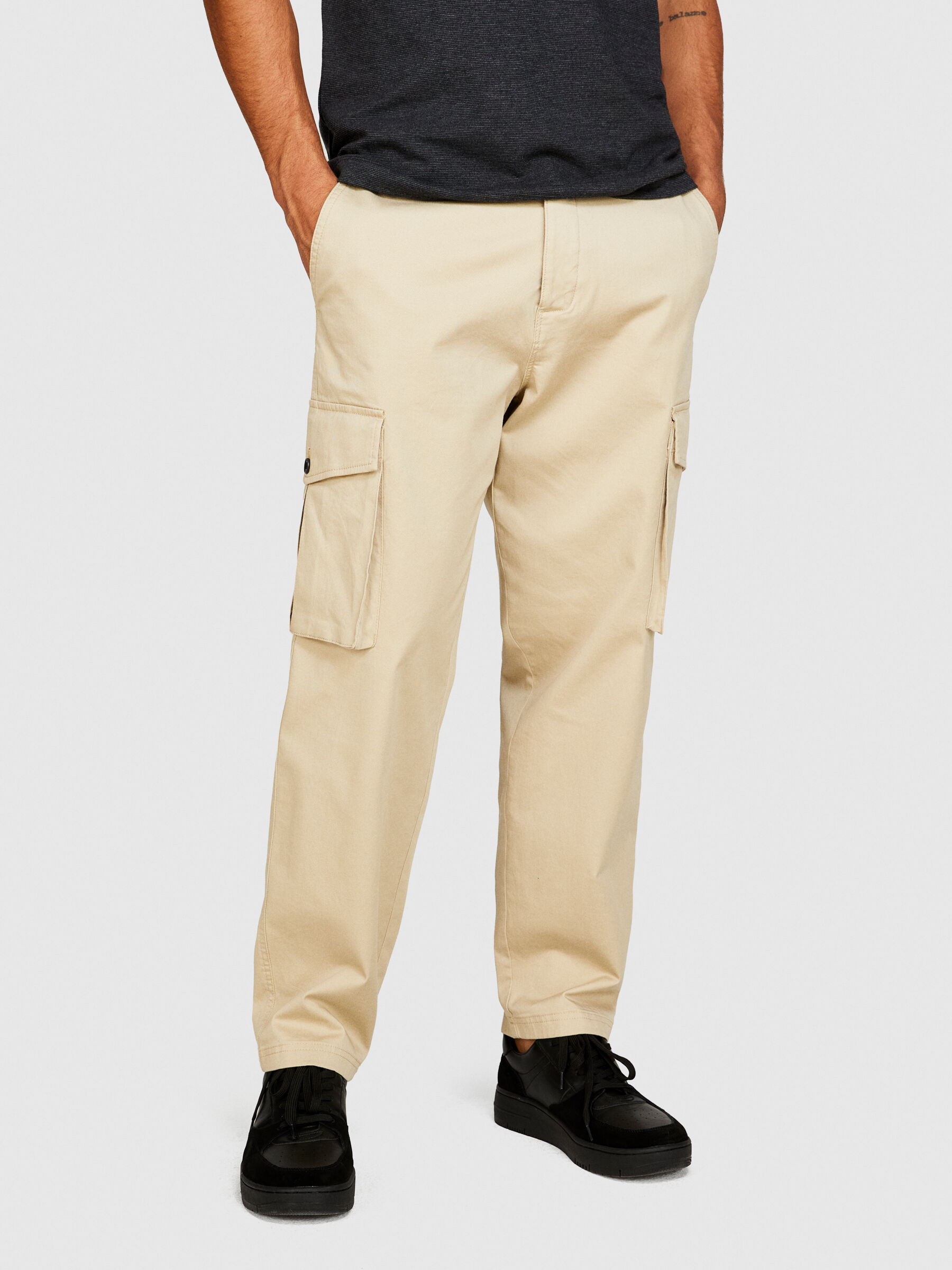 Pantalon cargo fusel Beige Sisley