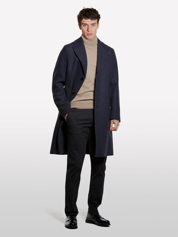 Pull beige foncé coupe classique à col montant Pull beige foncé coupe classique à col montant - pulls col montant pour homme | Sisley