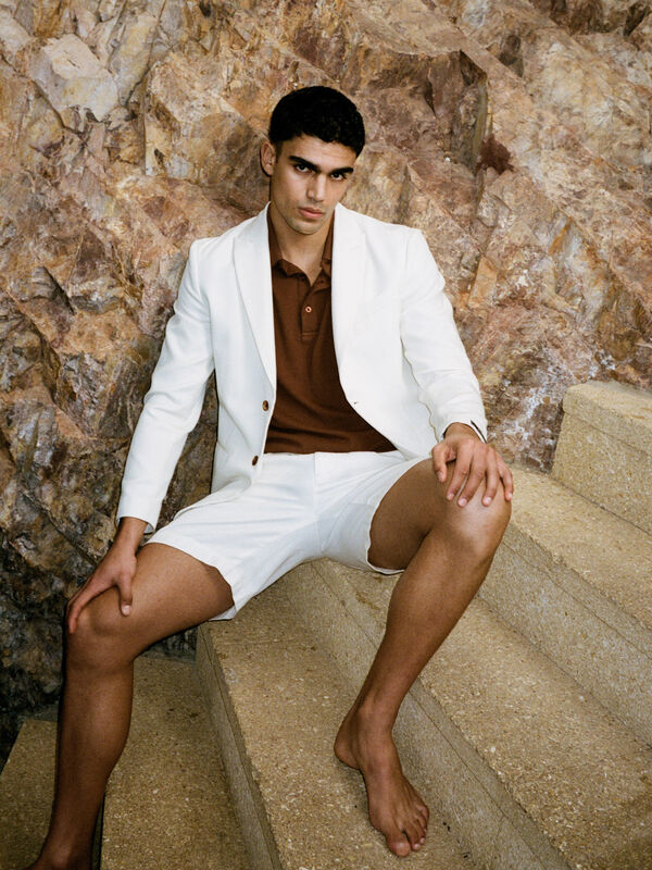 Bermuda coupe régular blanc crème - shorts pour homme | Sisley