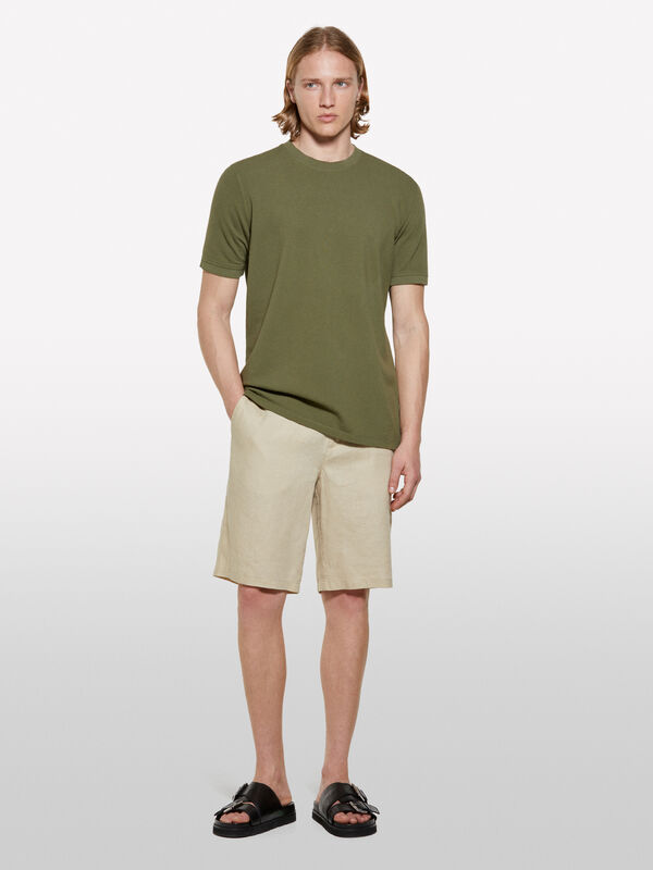 Bermudes sable 100 % lin - shorts pour homme | Sisley