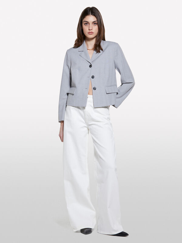 Jean Style 72 wide blanc - jeans palazzo pour femme | Sisley