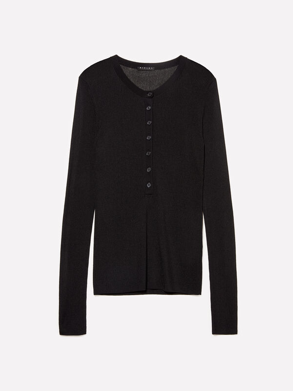Chemise séraphin noire Chemise séraphin noire - pulls col rond pour femme | Sisley