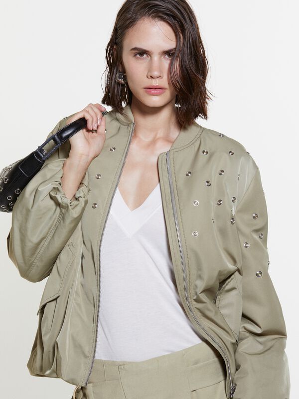 Bomber oversize à clous - vestes et blousons pour femme | Sisley