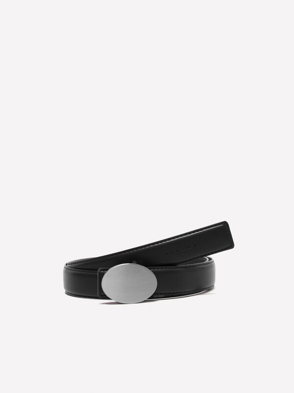 Ceinture noire à boucle ovale - ceintures pour femme | Sisley