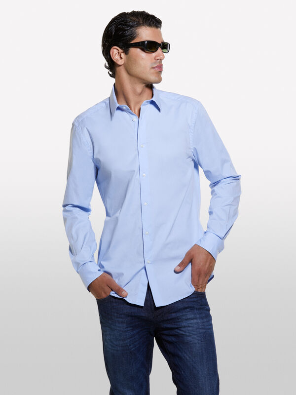 Chemise ajustée bleu ciel - chemises ajustées pour homme | Sisley
