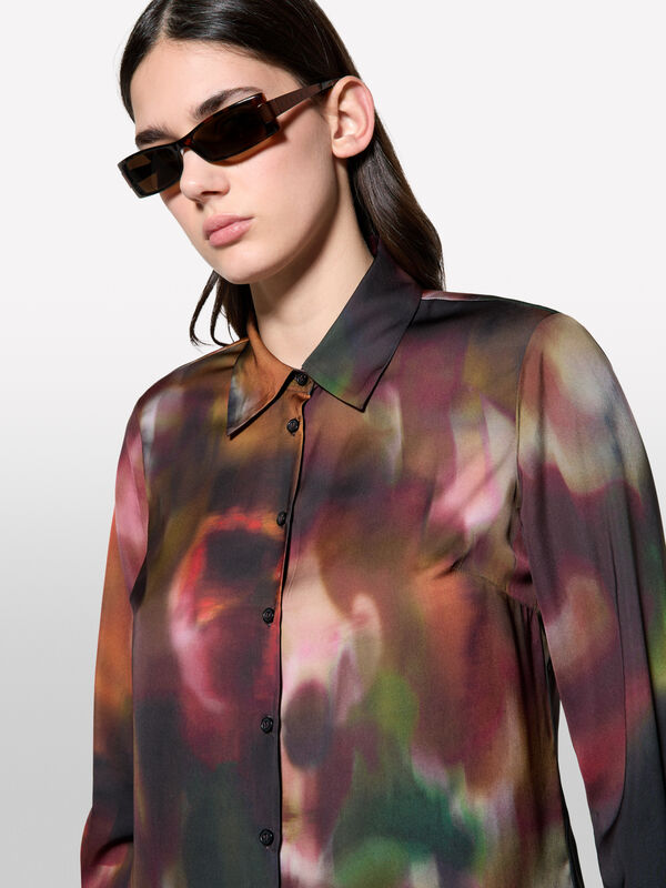Printed satin shirt - chemises pour femme | Sisley