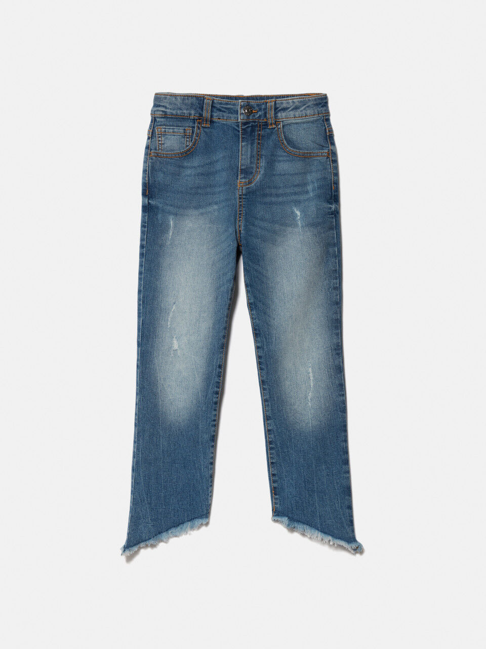 Jeans taille haute à déchirures