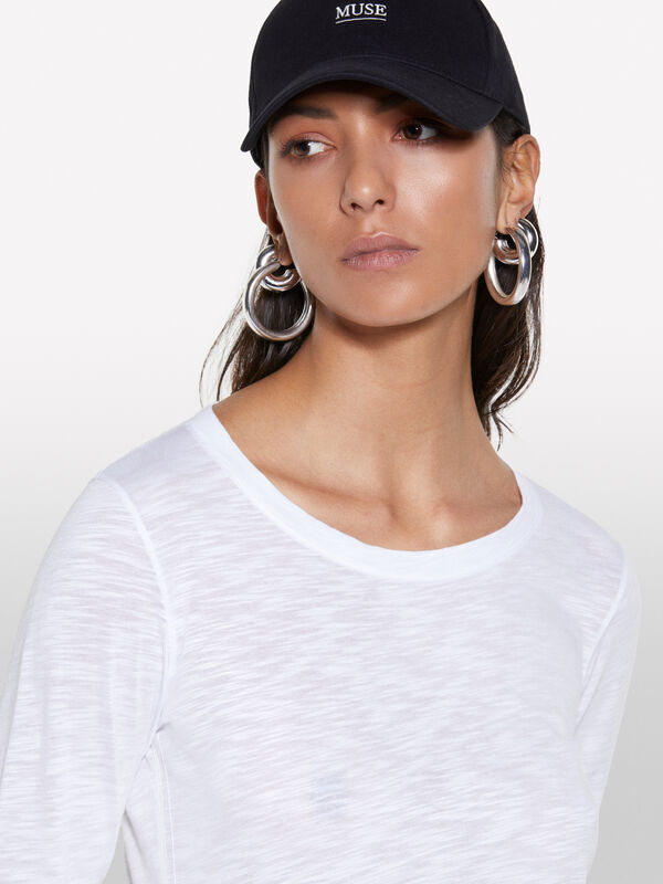T-shirt blanc à manches longues - t-shirts à manches longues pour femme | Sisley