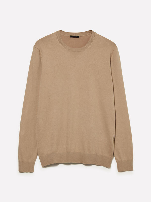 Pull ras du cou camel - pulls col rond pour homme | Sisley