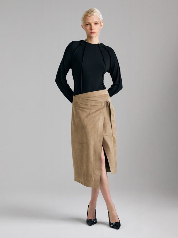 Jupe portefeuille - jupes midi, jupes mi-longues femme | Sisley