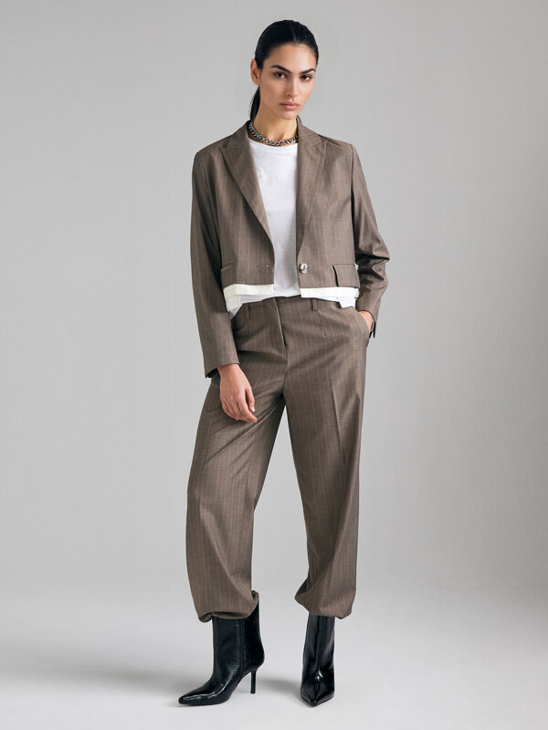 Blazer court ray&eacute; - blazers pour femme | Sisley