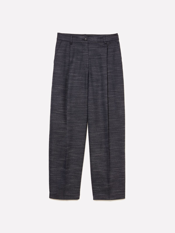 Pantalon ballon bleu foncé - pantalons coupe carrot pour femme | Sisley