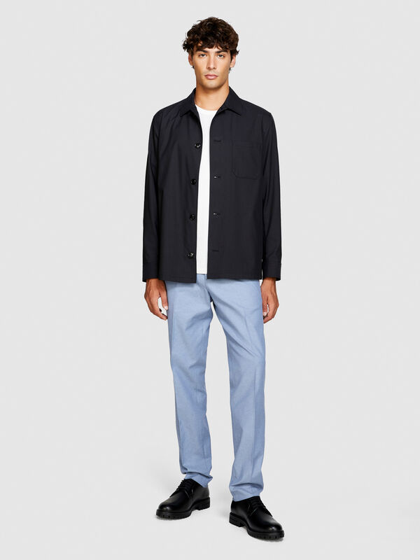 Pantalon tissé teint