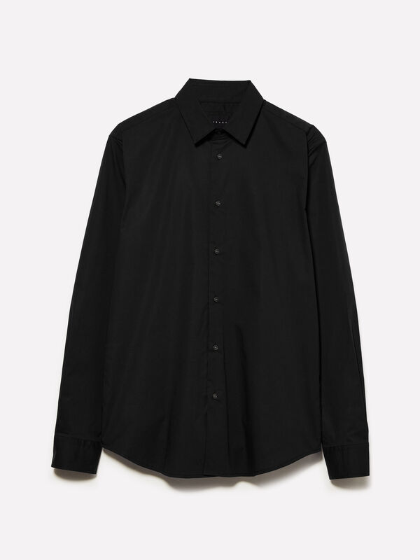 Chemise noire slim fit - chemises ajustées pour homme | Sisley
