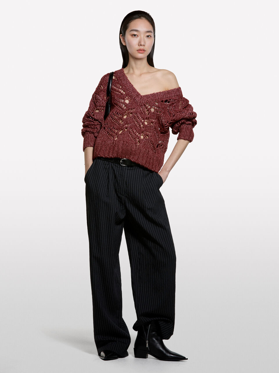 V NECK SWEATER L/S Femme image number null